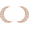 Pair Crescent Moon Lab-Grown Diamond Celestial Stud Earrings in 14K Rose Gold