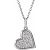 1/4 CTW Natural Diamond Sideways Heart 18" Necklace Solid 14K White Gold 