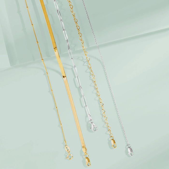 1 MM Solid 14K Gold Beaded Curb Chain 