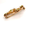 Art Nouveau Krementz 14K Yellow Gold Diamond and Seed Pearl Enameled Brooch Vintage Magnality Sustainable Fine Jewelry