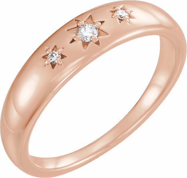 Celestial Natural Diamond Starburst Ring 14K Rose Gold