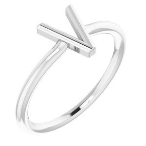Sterling Silver Initial Ring (A-Z) Sizes 4.0-9.0