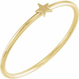 Stackable Star Ring 14K Yellow Gold Ethical Sustainable Fine Jewelry Storyteller by Vintage Magnality