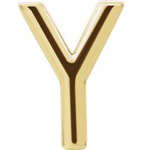 Single Initial Y Earring 14K Yellow Gold Ethical Sustainable Fine Jewelry Storyteller by Vintage Magnality