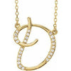 Cursive Diamond Initial D 16" Necklace 14K Yellow Gold Storyteller by Vintage Magnality
