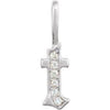 Diamond Gothic Initial T Charm Pendant 14K White Gold 302® Fine Jewelry Storyteller by Vintage Magnality