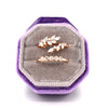 Double Slot Style Silk Velvet Jewelry Ring Earring Box Purple Grey Artisan Handmade European