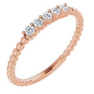 14K Rose Gold 1/6 CTW lab-Grown or Mined Diamond Stackable Ring Ethical Sustainable Fine Jewelry Storyteller by Vintage Magnality 