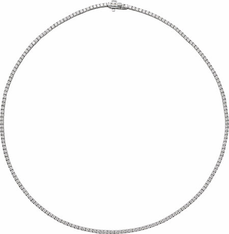 Love Line Natural or Lab-Grown Diamond Necklace 5 7/8 CTW 16" 14K White Gold