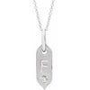 Shield F Initial Diamond Pendant Necklace 16-18" 14K White Gold 302® Fine Jewelry Storyteller by Vintage Magnality