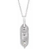 Shield P Initial Diamond Pendant Necklace 16-18" 14K White Gold 302® Fine Jewelry Storyteller by Vintage Magnality
