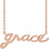 Grace Script 18" Necklace in 14K Rose Gold 