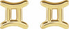 Zodiac Stud Earrings 14K Yellow Gold Gemini Storyteller by Vintage Magnality