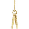 Natural Diamond Angel Wings Charm Necklace and Pendant 14K Yellow Gold 