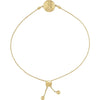 Aphrodite Coin Cable Chain Bolo Style Bracelet in 14K Yellow Gold 