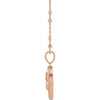 Athena Coin Pendant and or Necklace with Faceted Bead Chain in 14K Rose Gold Side View