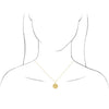 Athena Coin Pendant and or Necklace with Faceted Bead Chain in 14K Yellow Gold on Model Rendering
