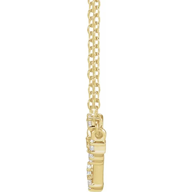 Cancer Zodiac Constellation Natural Diamond Necklace in 14K Yellow Gold Side View