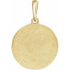 Celestial Dreams Natural Gemstone Coin Pendant 14K Yellow Gold Back Side 
