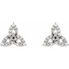Celtic Trinity Natural Diamond 1/10 CTW Stud Earrings in 14K White Gold or Sterling Silver