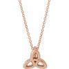 Celtic Trinity Necklace in 14K Rose Gold 