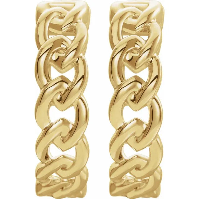 Chain Link Wear Everyday™ Hoop Earrings 14K Yellow Gold