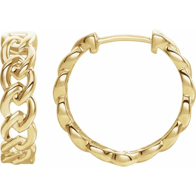 Chain Link Wear Everyday™ Hoop Earrings 14K Yellow Gold