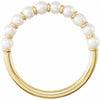Fabulous Modern Freshwater Cultured Pearl Disc Bead Ring in Solid 14K Yellow Gold 
