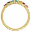 Custom Made Rainbow Natural Multi-Gemstone Anniversary Band Ring