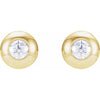 Domed Bezel Set Natural Diamond Stud Earrings .06 CTW 14K Yellow Gold