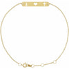 Faith Love Hope Adjustable Bar Bracelet in 14K Yellow Gold