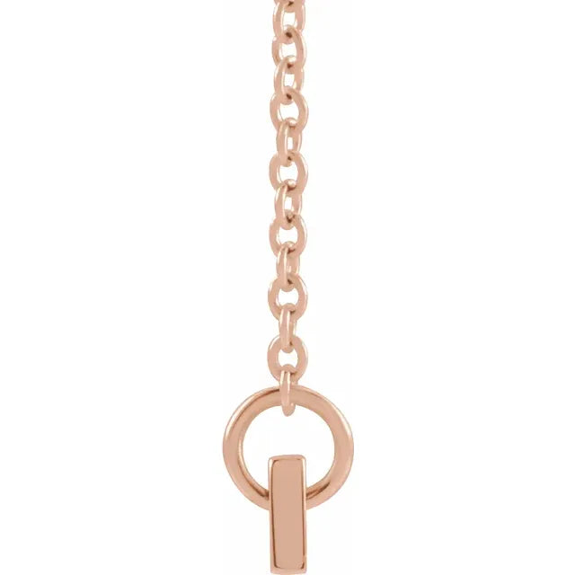 Family is Forever Bar Necklace in 14K Rose Gold 