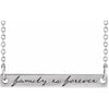 Family is Forever Bar Necklace in 14K White Gold or Sterling Silver