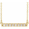 Lab-Grown Diamond French-Set Bar Adjustable Necklace 14K Yellow Gold