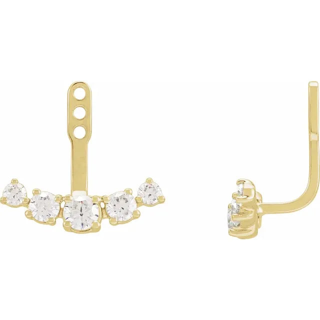 1 CTW Lab-Grown Diamond Earring Jackets 14K Yellow Gold