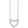 Lab-Grown Diamond 1/5 CTW Heart Adjustable Necklace in 14K White Gold