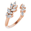 Leaf Natural Diamond 1/2 CTW Bypass Ring 14K Rose Gold 