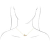 Love Script Natural Diamond Necklace in 14K Yellow Gold on Model Rendering