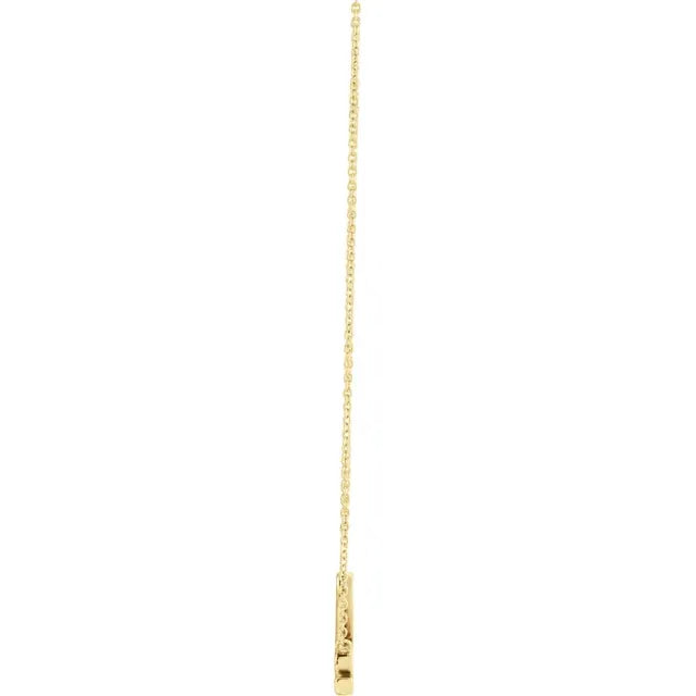 Love Script 16" or 18" Necklace in 14K Yellow Gold Side View