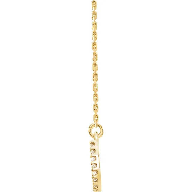 Lucky Lady Natural Diamond Horseshoe Necklace in 14K Yellow Gold