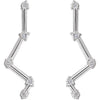 Constellation Natural Diamond Bar Earring Climbers in 14K White Gold