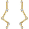 Constellation Natural Diamond Bar Earring Climbers in 14K Yellow Gold