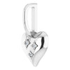Puffed Heart Natural Diamond Charm Pendant in 14K White Gold or Sterling Silver