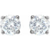 Natural Diamond Stud Earrings Four Prong Three Quarter CTW 14K White Gold 