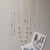 Diamond and Pearl Necklaces Featuring Freshwater Cultured Solitaire Pearl Adjustable Necklace in Solid 14K Yellow Gold