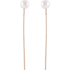 Freshwater Cultured Pearl Threader Dangle Earrings in 14K Rose Gold