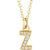 Petite Natural Diamond Initial Pendant Adjustable Necklace Initial Z in 14K Yellow Gold