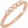 Old Meets New Rose Cut Five-Stone Diamond Stacking Ring in Solid 14K Rose Gold