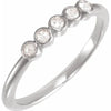 Old Meets New Rose Cut Five-Stone Diamond Stacking Ring in Solid 14K White Gold