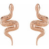 Snake Stud Earrings in 14K Rose Gold